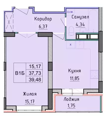 1-комнатная квартира: Ярославль, Дядьковская улица, 21 (39.48 м) - Фото 0