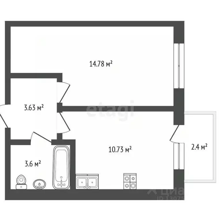 1-к кв. Ярославская область, Ярославский муниципальный округ, пос. ... - Фото 2