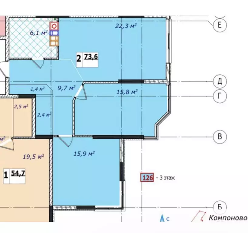 3-комнатная квартира: Геленджик, Верхняя улица, 4к3 (73.6 м) - Фото 1