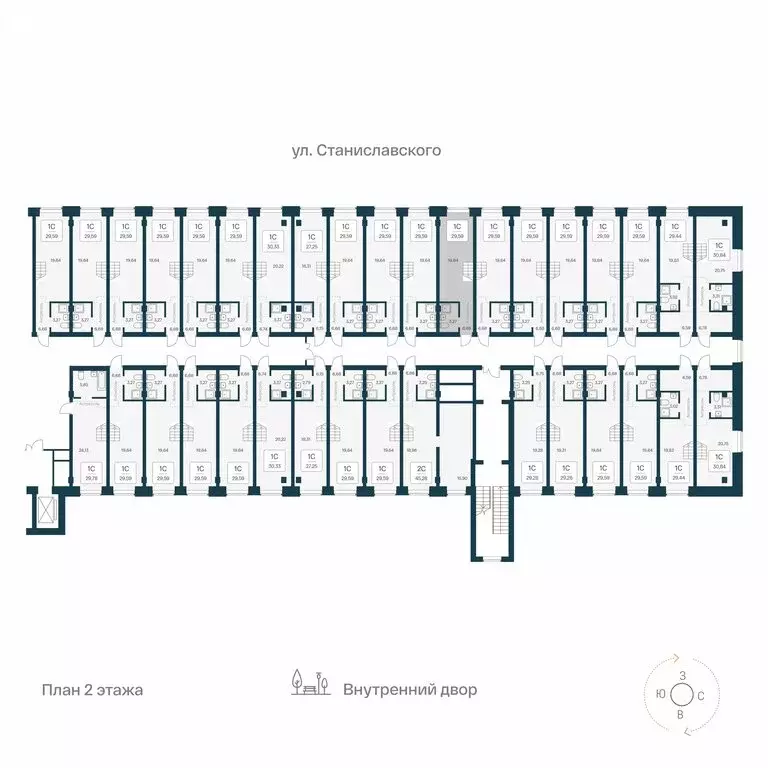 Квартира-студия: Новосибирск, улица Станиславского, 25 (29.59 м) - Фото 1