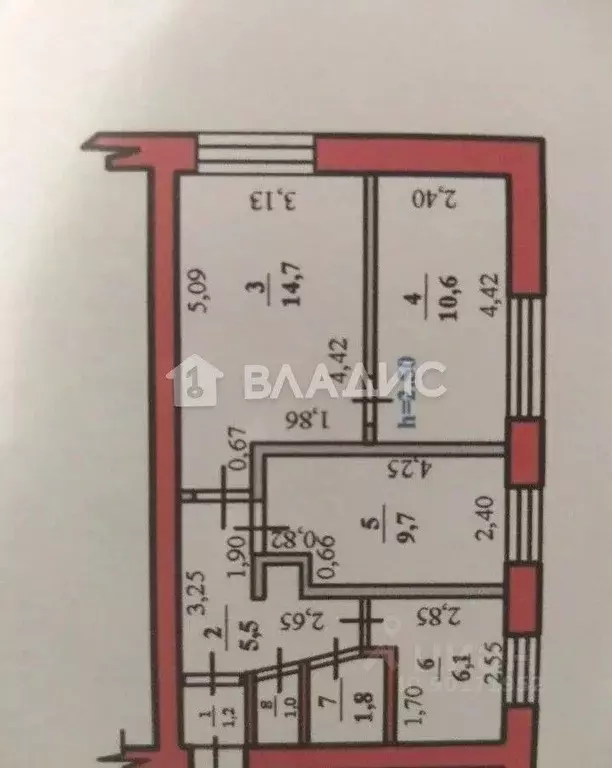 3-к кв. Башкортостан, Стерлитамак Коммунистическая ул., 3 (52.0 м) - Фото 2
