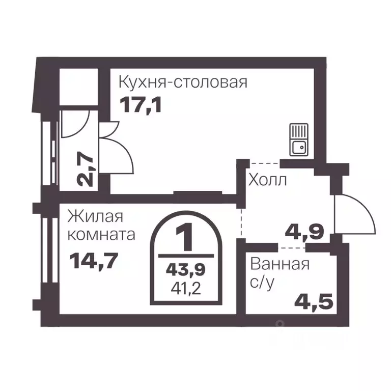 1-к кв. Челябинская область, Челябинск просп. Ленина, 19В (41.2 м) - Фото 0