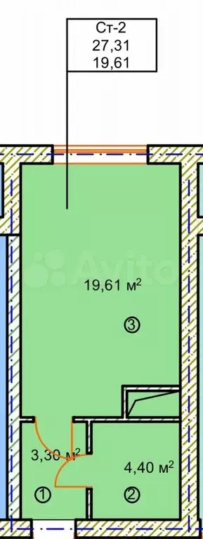 Квартира-студия, 27,3 м, 8/29 эт. - Фото 0