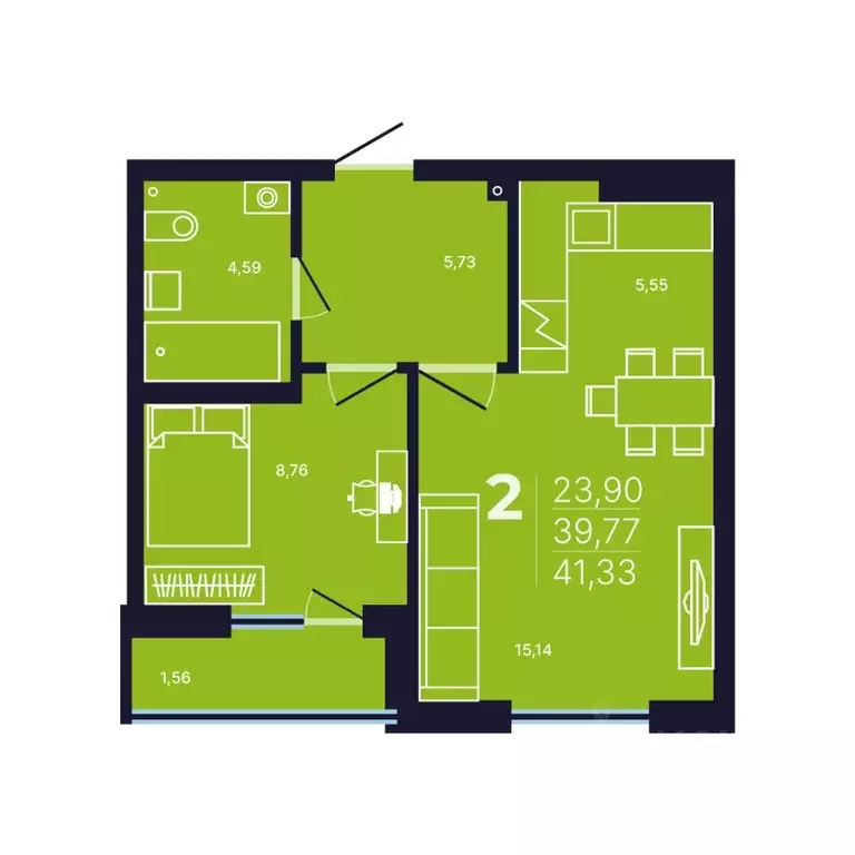 2-к кв. Башкортостан, Уфа Затон-Восточный жилрайон, Новаленд мкр,  ... - Фото 0