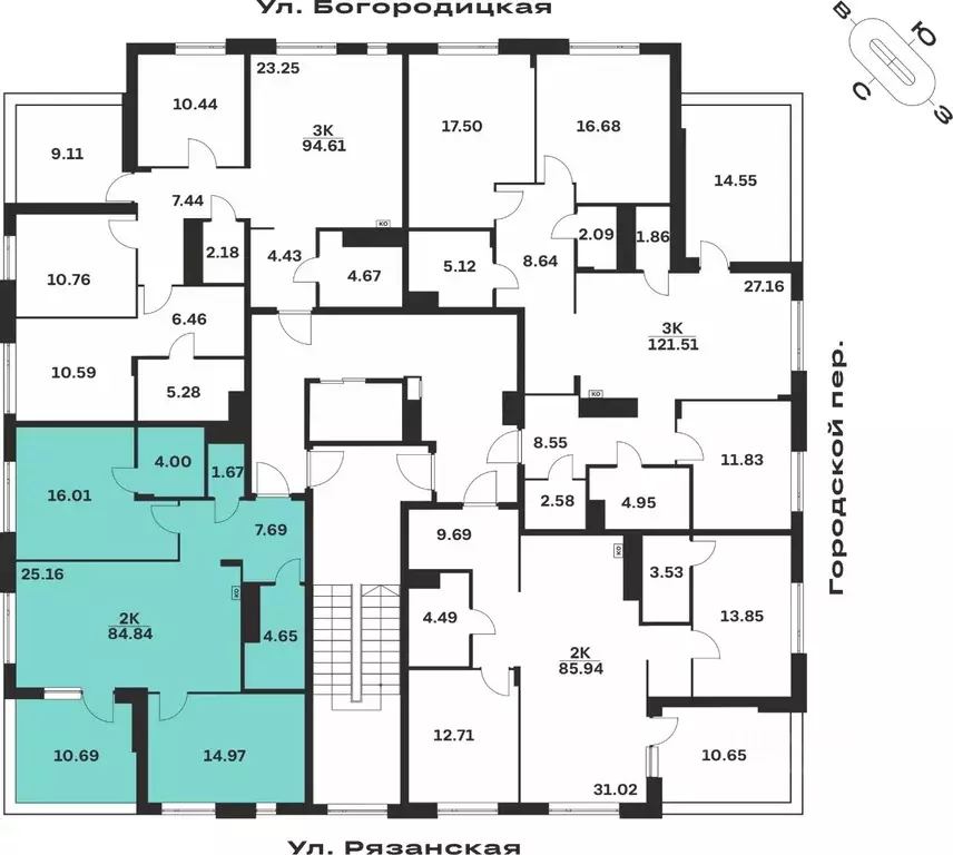 2-к кв. Тульская область, Тула ул. Богородицкая, 8В (77.35 м) - Фото 2