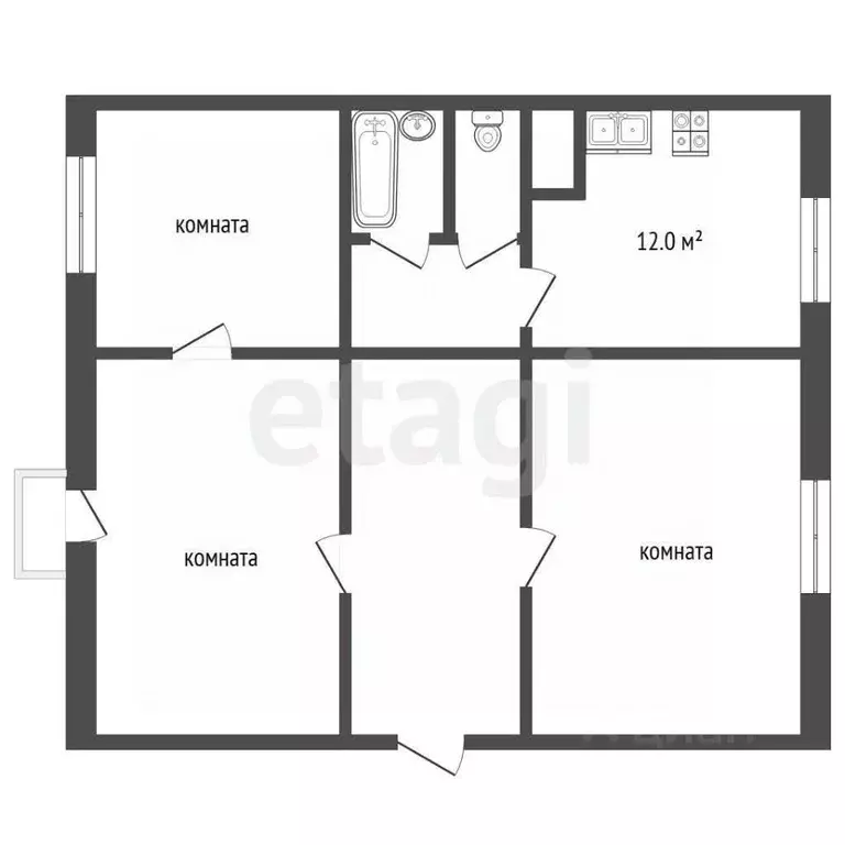 3-к кв. Забайкальский край, Чита ул. Ленина, 97 (84.2 м) - Фото 2