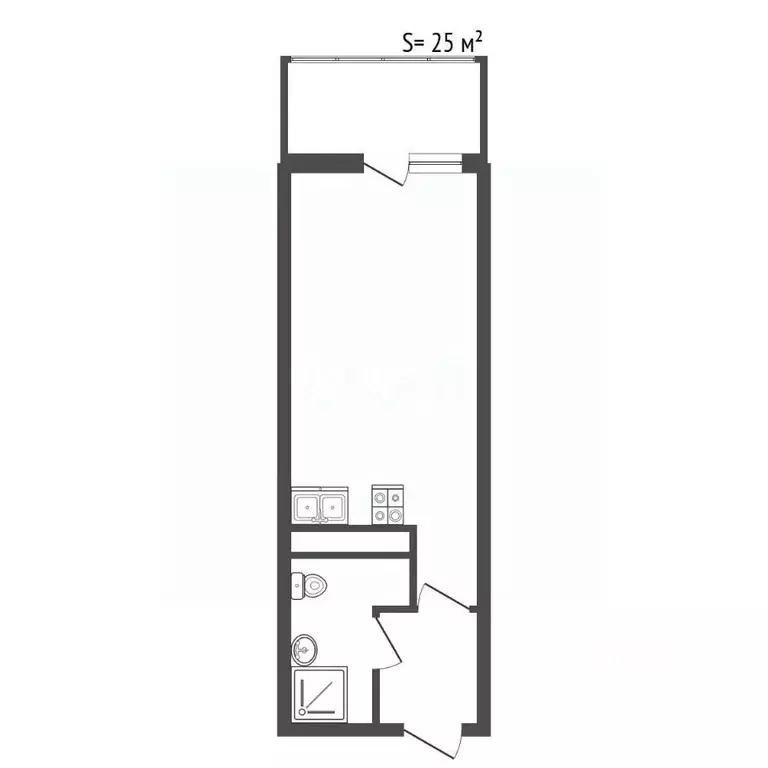 Студия Санкт-Петербург просп. Ветеранов, 171к2 (25.0 м) - Фото 1