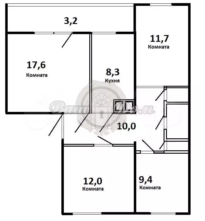 4-к. квартира, 77,8 м, 5/5 эт. - Фото 0