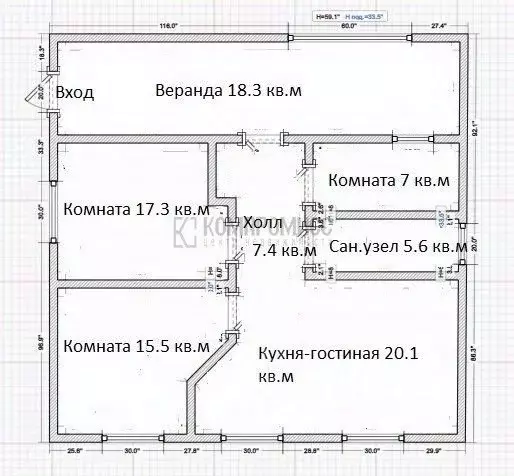 Дом в Краснодарский край, Усть-Лабинск  (92 м) - Фото 1