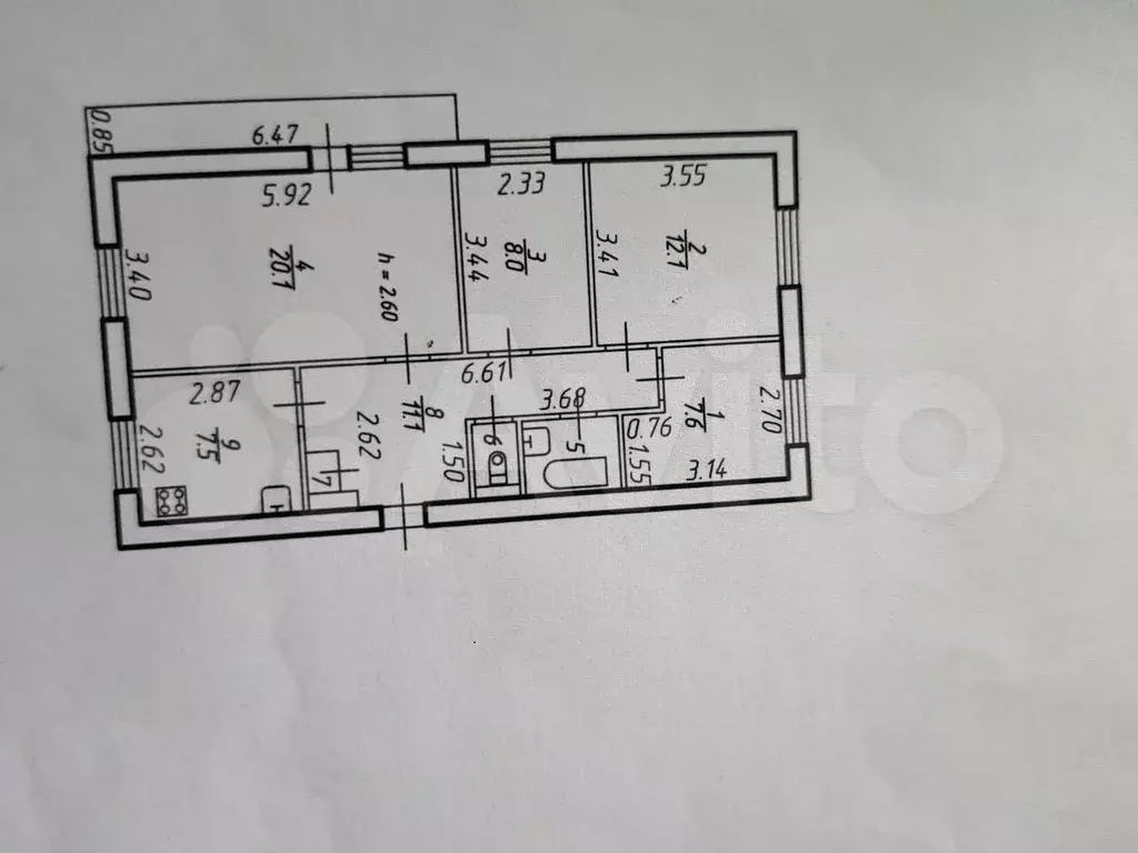 4-к. квартира, 76 м, 4/9 эт. - Фото 0