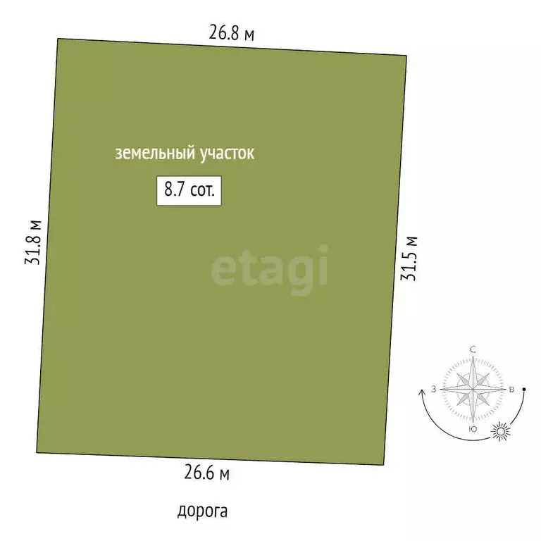 Участок в Тюмень, 4-й км Салаирского тракта (8.66 м) - Фото 1