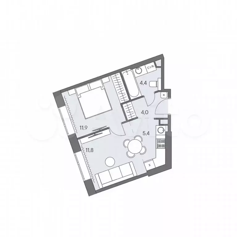 2-к. квартира, 37,5 м, 3/31 эт. - Фото 0