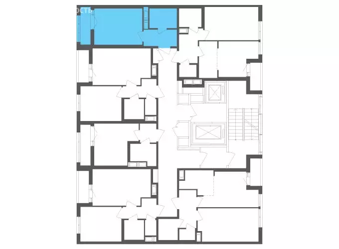 Квартира-студия: посёлок Шушары, Старорусский проспект, 3к1 (23.3 м) - Фото 2