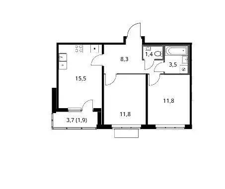 Продаётся 2-к квартира, 54.2 м - Фото 0