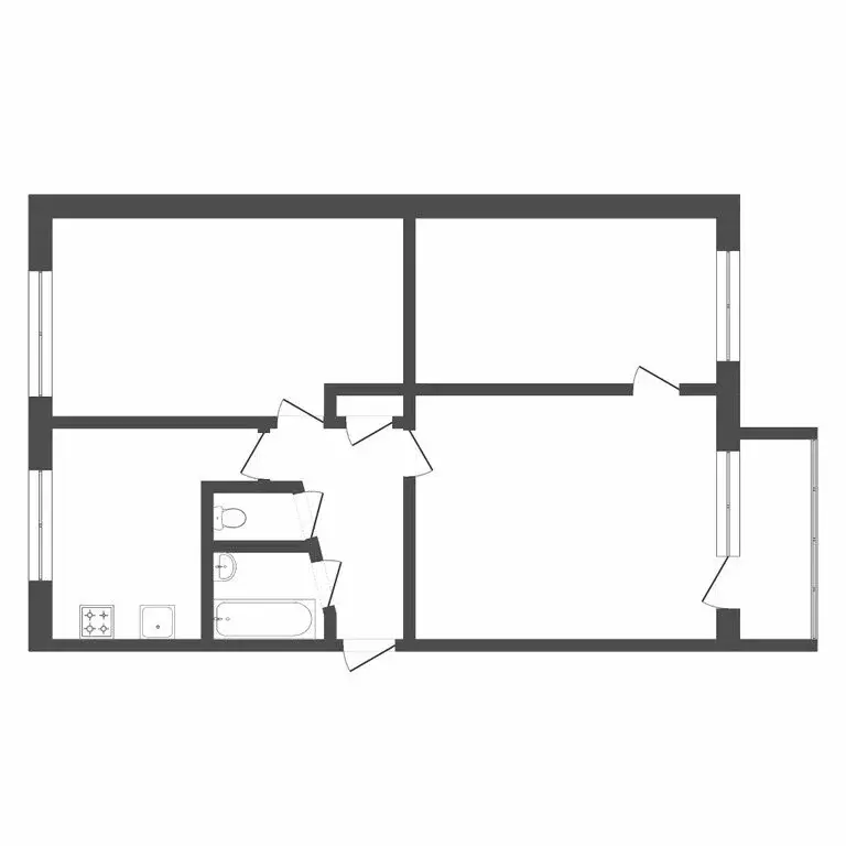 3-комнатная квартира: Тюмень, Военная улица, 23 (58.7 м) - Фото 1
