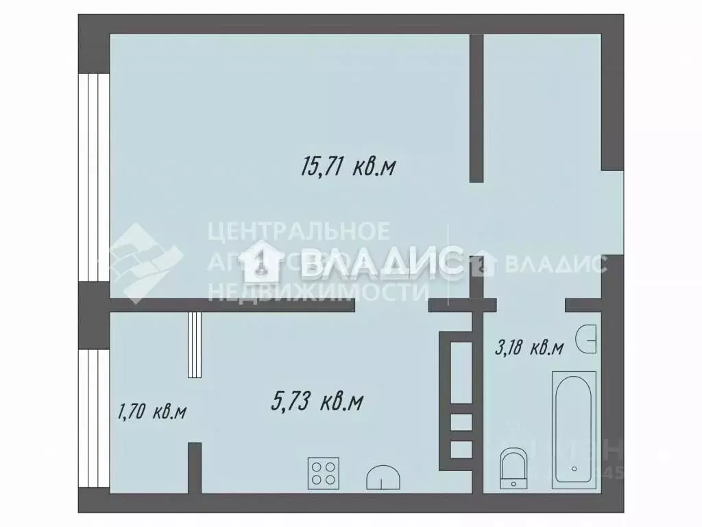 1-к кв. Рязанская область, Рязань ул. Чернышевского, 3 (26.32 м) - Фото 1