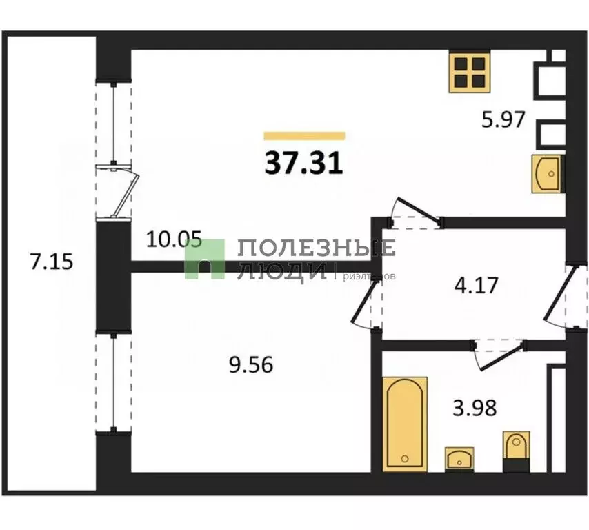2-комнатная квартира: Ижевск, улица Телегина, 48 (37.31 м) - Фото 1