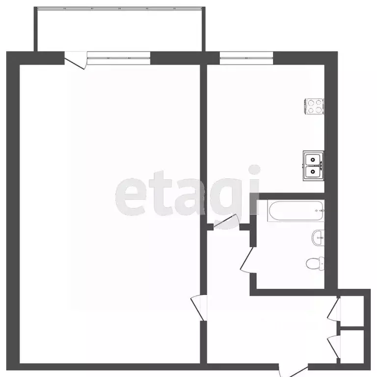 1-к кв. Тюменская область, Тюмень Авторемонтная ул., 17 (30.0 м) - Фото 1