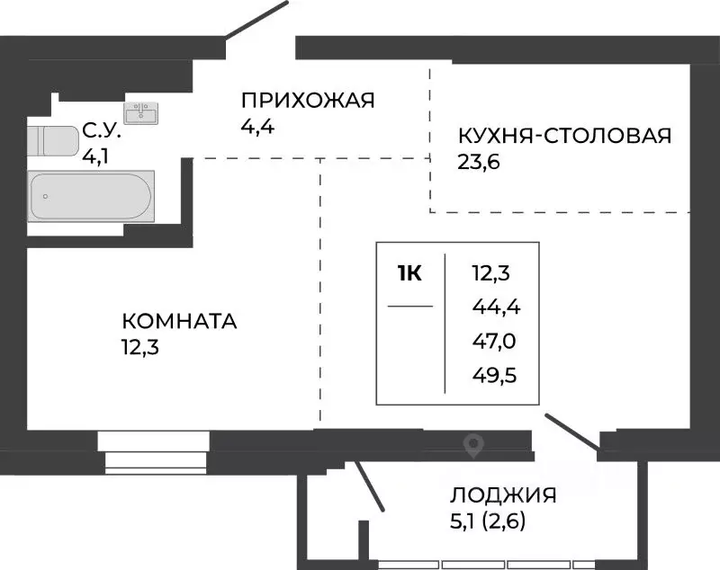 1-к кв. Алтайский край, Барнаул ул. Шумакова, 7к2 (47.0 м) - Фото 0