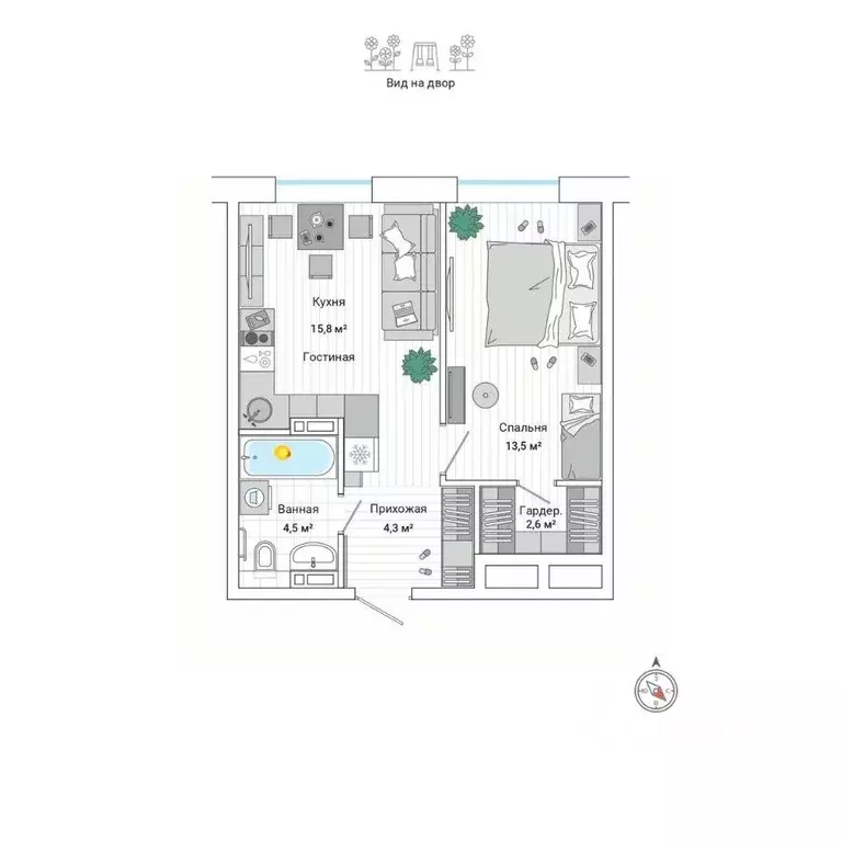 2-к кв. Приморский край, Владивосток ул. Нейбута (40.8 м) - Фото 1