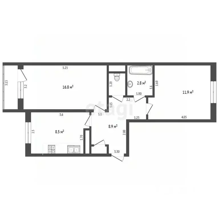 2-к кв. Белгородская область, Шебекино ул. Генерала Шумилова, 22 (50.0 ... - Фото 2