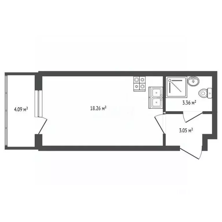 Студия Санкт-Петербург Пулковское ш., 95к3 (24.67 м) - Фото 2