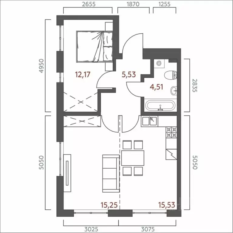 2-к кв. Иркутская область, Иркутск ул. 6-я Советская, 2 (52.99 м) - Фото 0