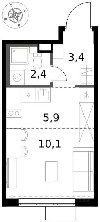 Студия Московская область, Химки Клязьма-Старбеево мкр, Международный ... - Фото 1