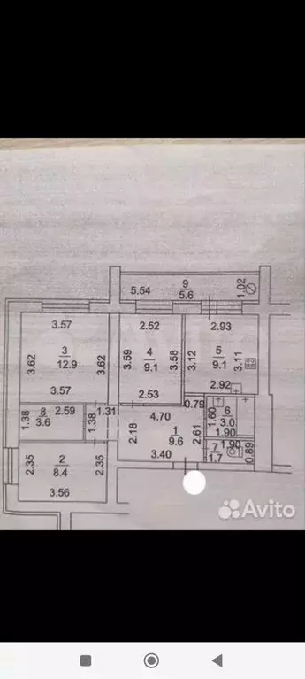 3-к. квартира, 57,4 м, 3/10 эт. - Фото 0