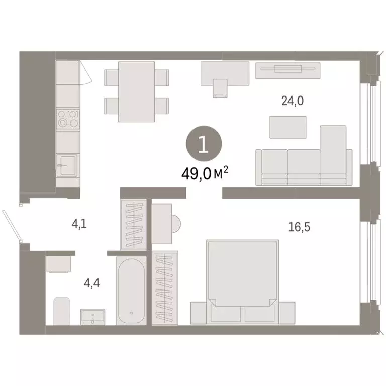 1-комнатная квартира: Екатеринбург, жилой район Вокзальный, улица ... - Фото 2