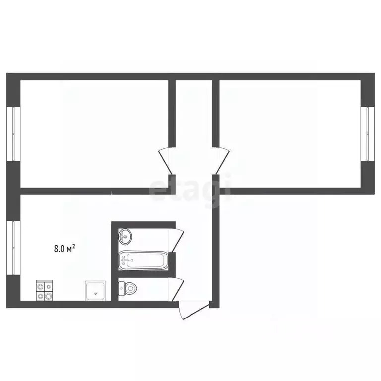 2-к кв. Саха (Якутия), Якутск ул. Стадухина, 84 (41.4 м) - Фото 2