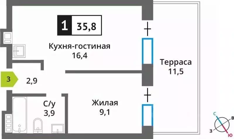 1-к кв. Московская область, Красногорск Опалиха мкр, Никольский ... - Фото 0