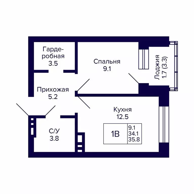 1-комнатная квартира: Новосибирск, жилой комплекс Сподвижники (35.8 м) - Фото 0