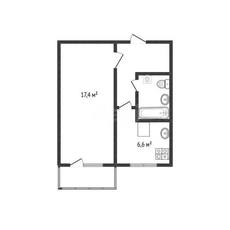 1-комнатная квартира: Белгород, улица Некрасова, 29 (31.2 м) - Фото 1