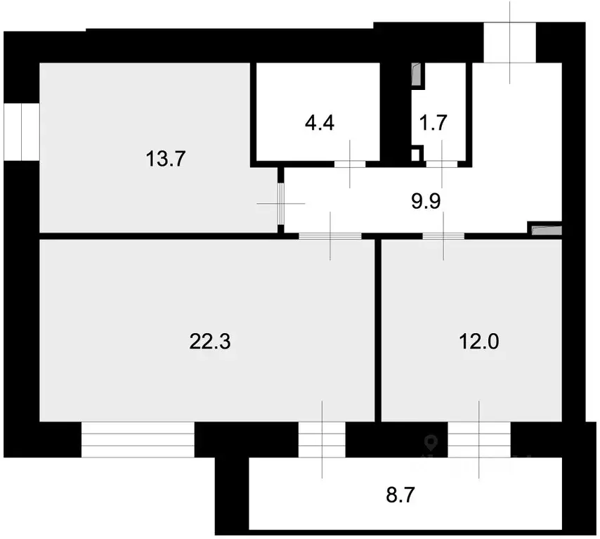 2-к кв. Смоленская область, Гагарин Первомайская ул., 17 (64.2 м) - Фото 2