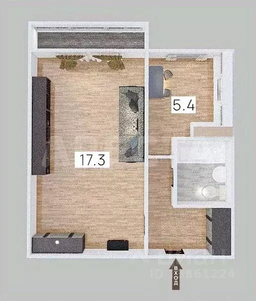 1-к кв. Омская область, Омск Городок Нефтяников мкр, ул. 50 лет ... - Фото 2
