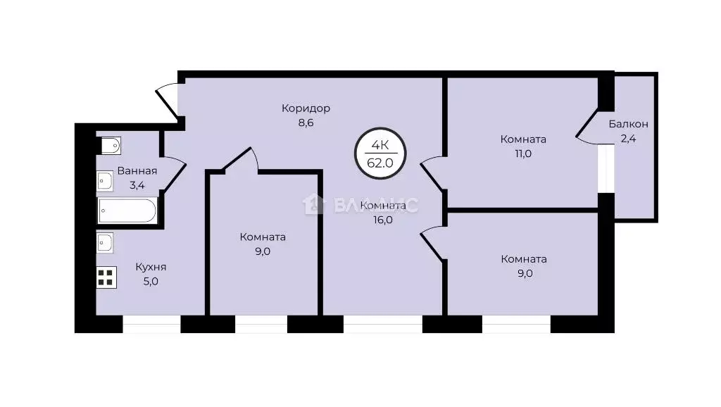 Продается 4-комнатная квартира - Фото 2