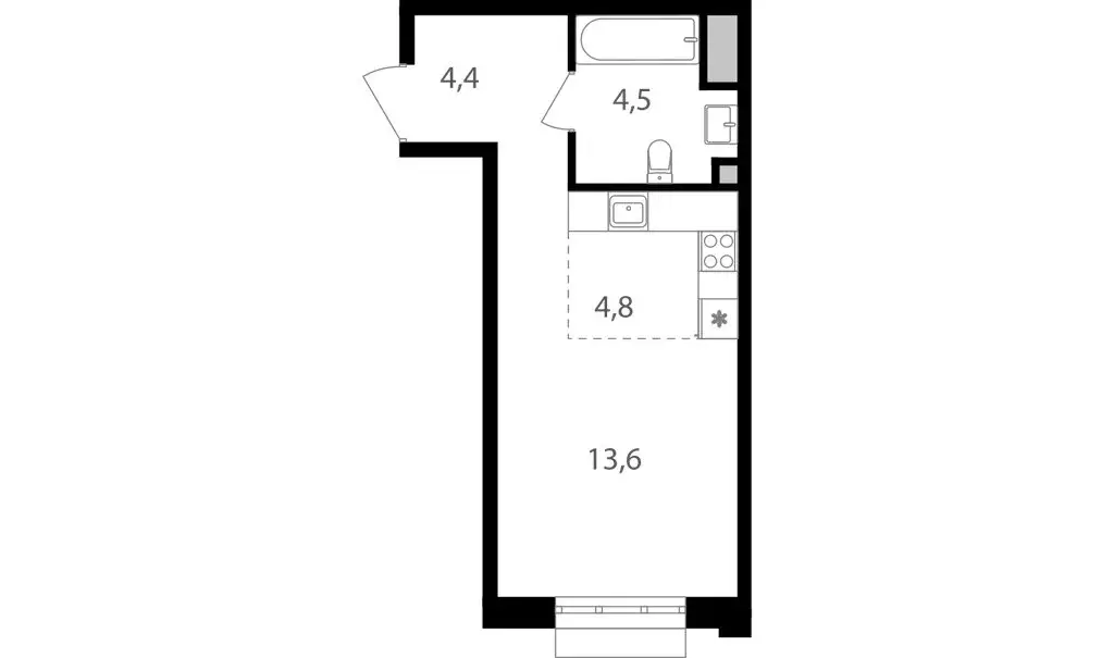 Квартира-студия: Москва, Михалковская улица, 48с1 (27.3 м) - Фото 0