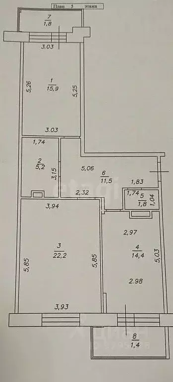 2-к кв. Татарстан, Казань Профессора Камая ул., 8А (70.5 м) - Фото 2