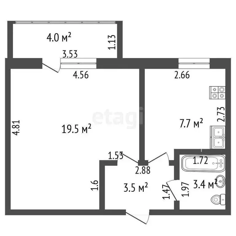 1-комнатная квартира: Товарково, посёлок городского типа Товарково, ... - Фото 1