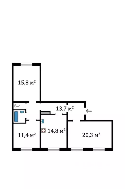 3-к кв. Санкт-Петербург Звездная ул., 5К1 (84.1 м) - Фото 1