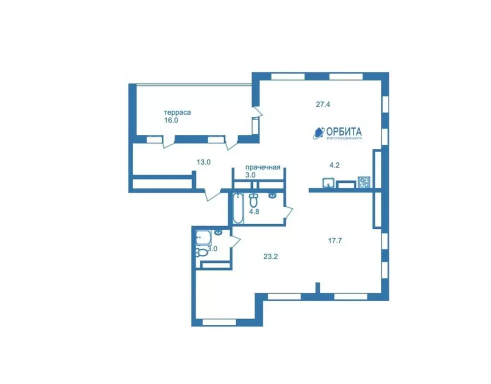 3-комнатная квартира: Тюмень, улица Газовиков, 40 (102 м) - Фото 1