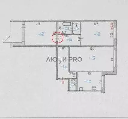 3-к кв. Алтайский край, Барнаул пер. Ядринцева, 90 (66.0 м) - Фото 2