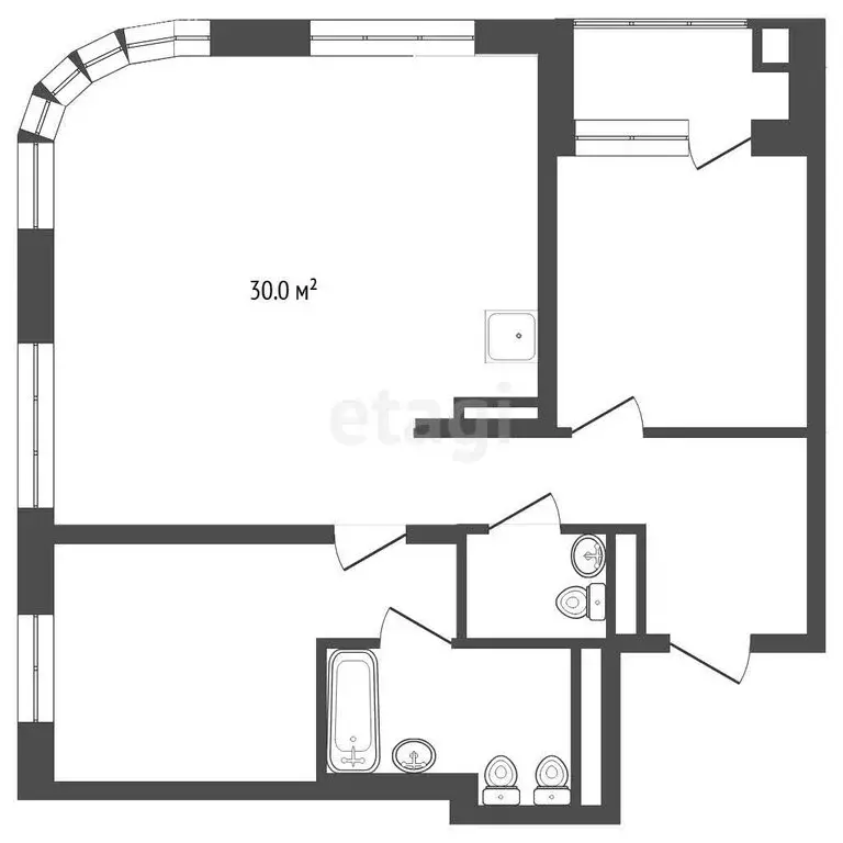2-комнатная квартира: Тюмень, Первомайская улица, 8 (88.6 м) - Фото 1
