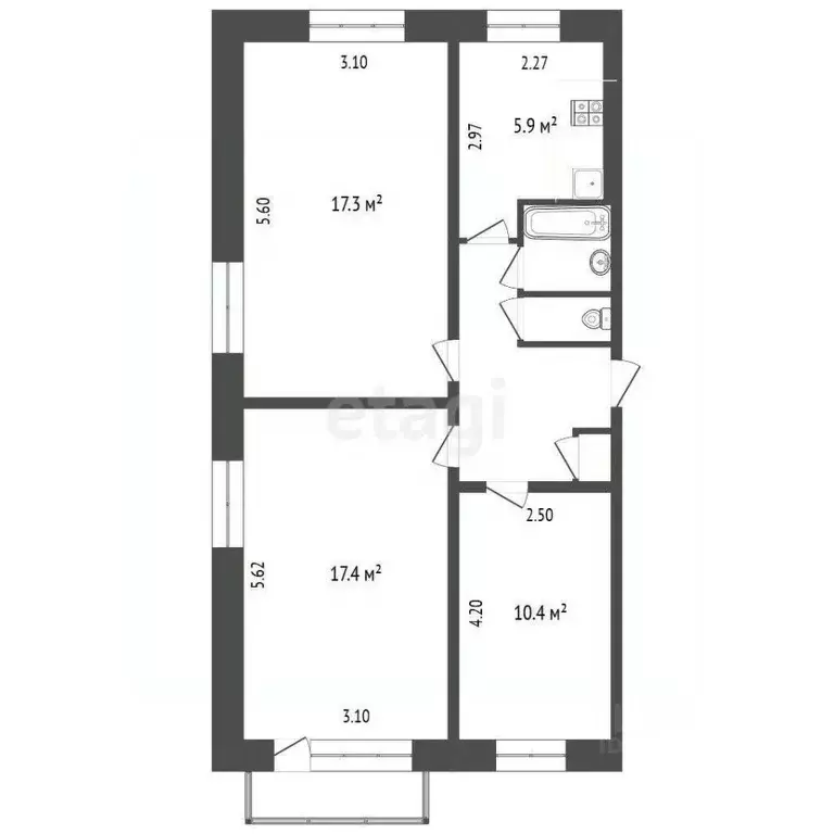 3-к кв. Белгородская область, Белгород ул. 5 Августа, 14 (61.5 м) - Фото 2