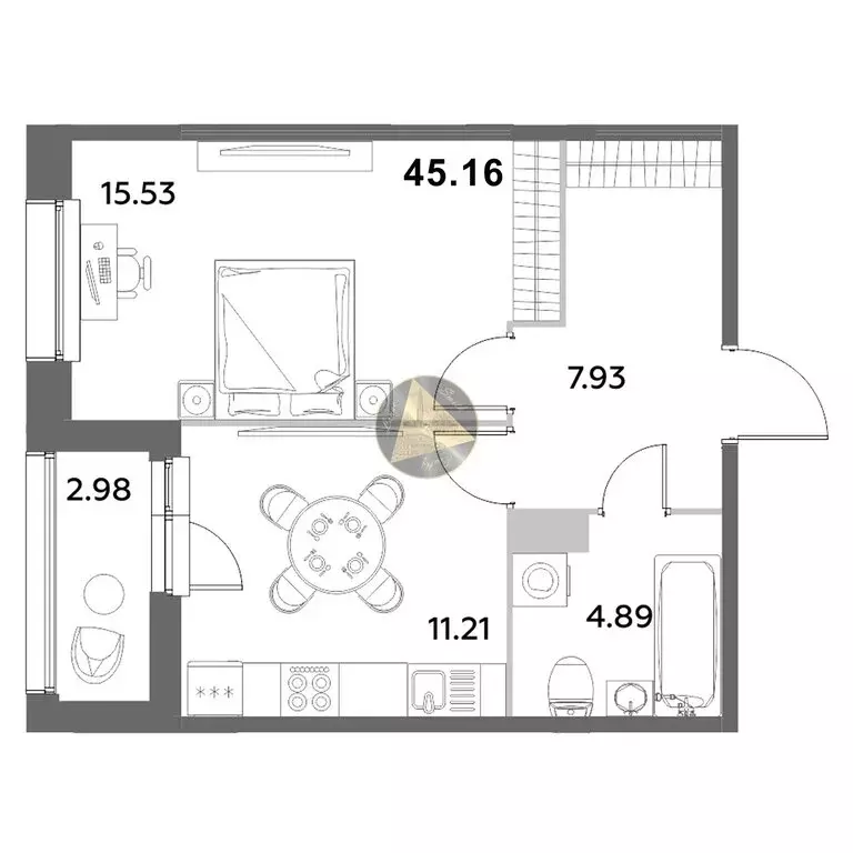 1-комнатная квартира: Санкт-Петербург, Среднерогатская улица, 11к2 ... - Фото 1