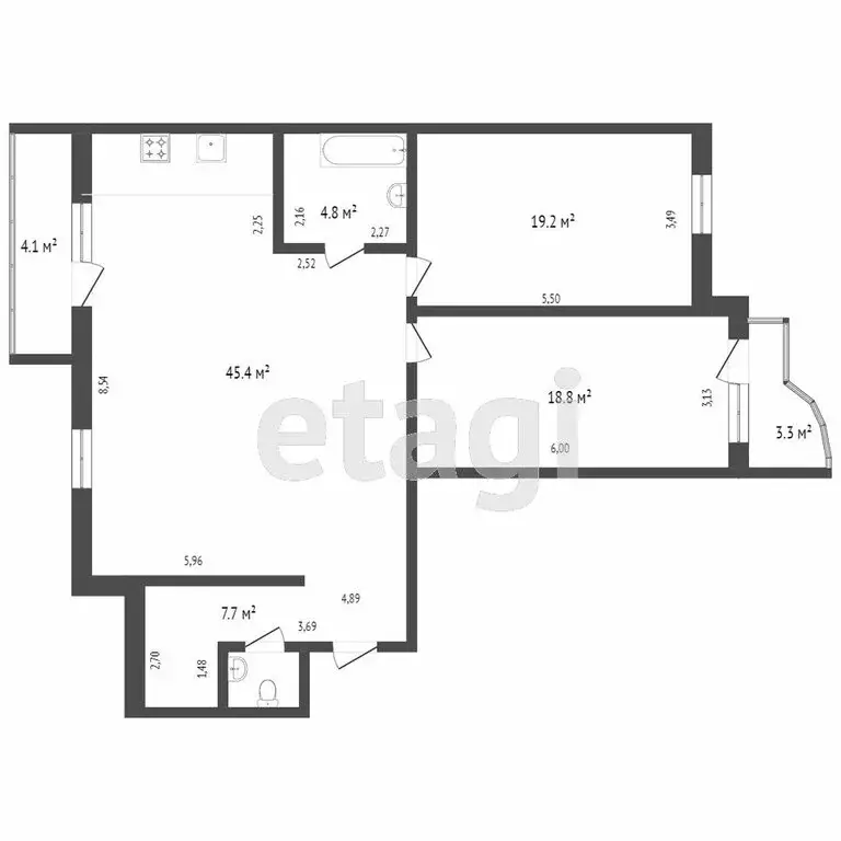 2-комнатная квартира: Тюмень, улица Мельникайте, 138 (97.2 м) - Фото 1