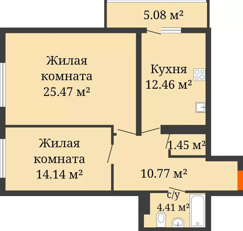 2-комнатная квартира: Самара, Пролетарская улица, 150 (71.2 м) - Фото 0