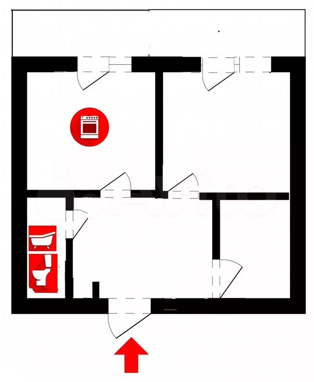 1-к. квартира, 45 м, 6/6 эт. - Фото 0