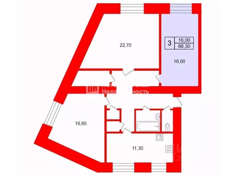 Комната Санкт-Петербург Лесной просп., 37к3 (16.0 м) - Фото 2